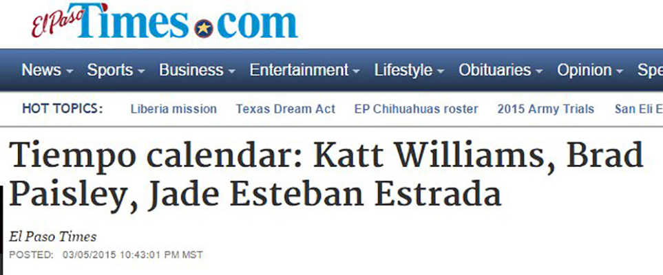 Katt Williams, Brad Paisley and Jade Esteban Estrada in the El Paso Times