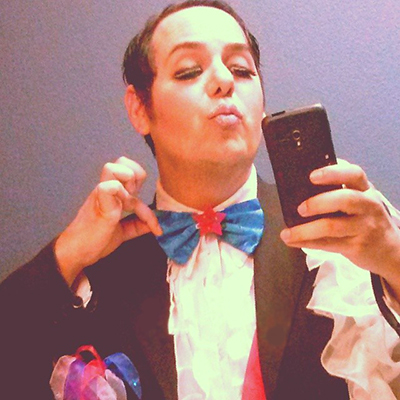 Comedian Jade Esteban Estrada. Out Magazine calls him "the first gay Latin star."